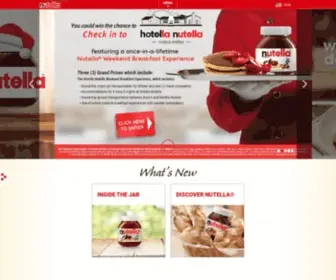 Nutellausa.com(The official USA website of Nutella®) Screenshot