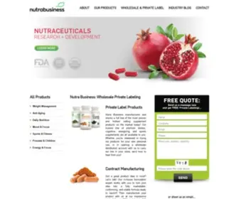 Nutrabusiness.com(Nutritional Supplement Manufacturer) Screenshot