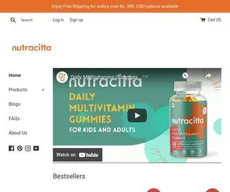 Nutracitta.com(Nutracitta Lifesciences) Screenshot