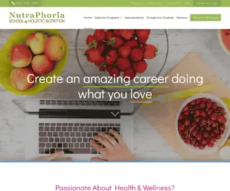 Nutraphoria.com(NutraPhoria School of Holistic Nutrition) Screenshot