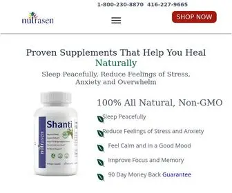 Nutrasenwellness.com(Shanti Sleep and Stress Supplement) Screenshot