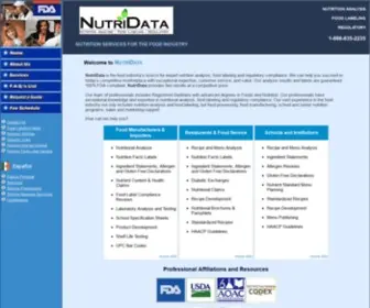 Nutridata.com(NutriData Nutritional Analysis and Food Label Service) Screenshot