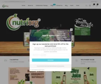 Nutriorg.com(Range of Organically Grown Nutrient Rich Products) Screenshot