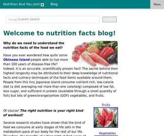 Nutrition-AND-You.com(Nutrition facts in the food you eat and its impact on health) Screenshot