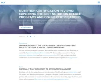 Nutritioncertificationreviews.com(The Best Nutrition Certification Programs Reviewed) Screenshot