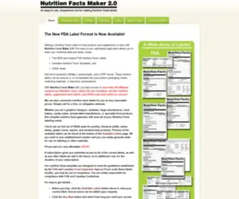 Nutritionfactsmaker.com(This great tool) Screenshot