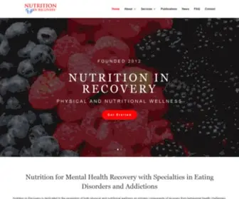 Nutritioninrecovery.com(Nutrition in Recovery's mission) Screenshot