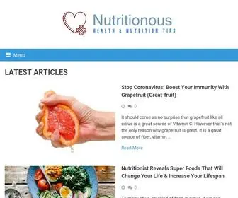 Nutritionous.com(Nutrition and Health News) Screenshot