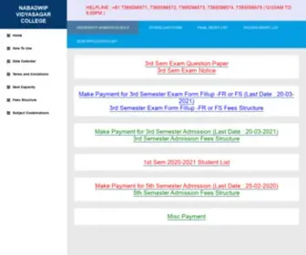 Nvcollege.co.in(Nabadwip Vidyasagar College) Screenshot