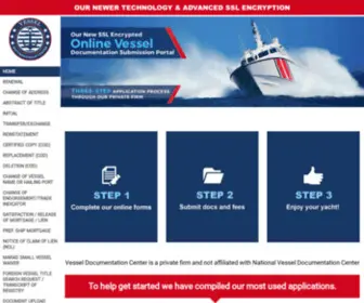 NVDcforms.us(USCG Documentation Services) Screenshot