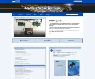 Nve.com(NVE Spintronic GMR Magnetic Sensors and Isolators) Screenshot
