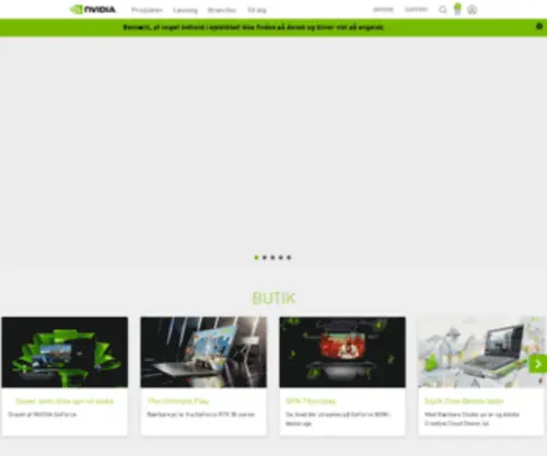 Nvidia.dk(Verdens førende virksomhed inden for databehandling med kunstig intelligens) Screenshot