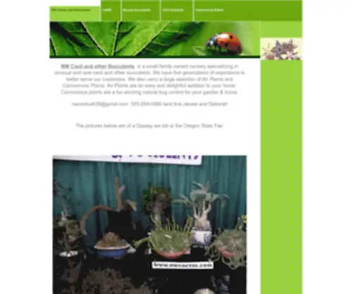 Nwcactus.com(NW Cactus and Succulents) Screenshot