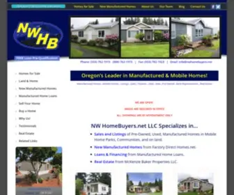 Nwhomebuyers.net(Oregon's Leader in Manufactured Homes) Screenshot