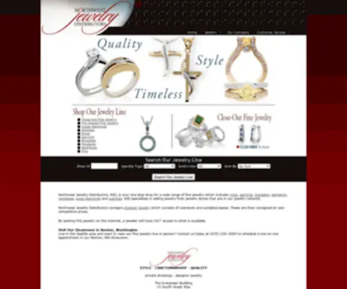 Nwjewelrydistributors.com(Rings, Earrings, Pendants, Necklaces, Bracelets and Pins, Cash for Gold, Custom Jewelry) Screenshot