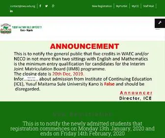 Nwu.edu.ng(Yusuf Maitama Sule University) Screenshot