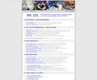 NX101.com(NXA first course using Nikon's Capture NX2) Screenshot