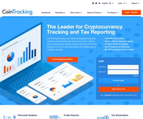 NXtreporting.com(The leading Crypto Portfolio Tracker & Tax Calculator) Screenshot