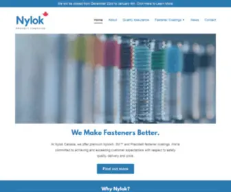 Nylokcanada.com(Fastener Coatings) Screenshot