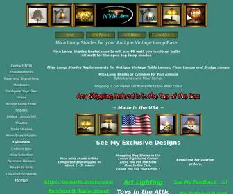 Nymarts.com(Antique Mica Table Floor Bridge Lamp Shades Cylinder Replacements by NYM Arts) Screenshot