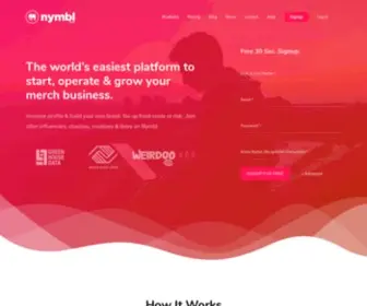 NYMBL.io(World’s easiest platform to launch & grow an official merch store) Screenshot