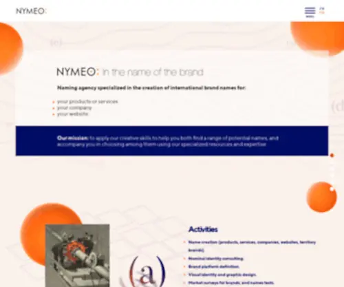 Nymeo.com(Agence de naming) Screenshot