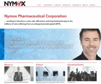 Nymox.com(Nymox Pharmaceutical Corporation) Screenshot