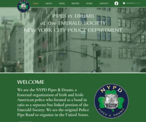 NYPdpipesanddrums.com(NYPD Pipes & Drums of the Emerald Society) Screenshot