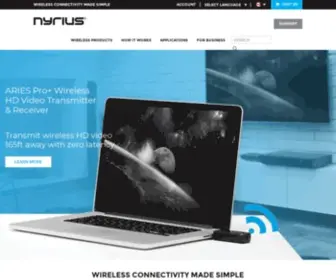 Nyrius.com(Leader in Wireless HDMI and Video Solutions) Screenshot