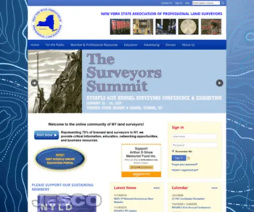 Nysapls.org(New York State Association of Professional Land Surveyors Inc) Screenshot