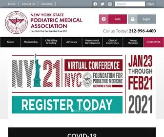 NYSpma.org(New York State Podiatric Medical Association) Screenshot