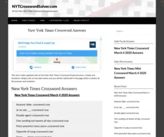 NYTcrosswordsolver.com(New York Times Crossword Answers) Screenshot