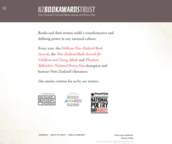 Nzbookawards.nz(New Zealand Book Awards Trust) Screenshot