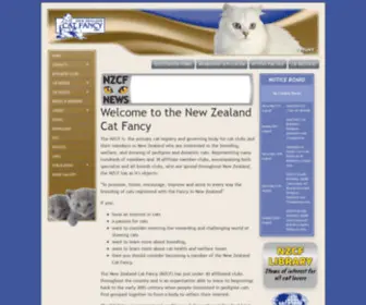 NZCF.com(New Zealand Cat Fancy) Screenshot