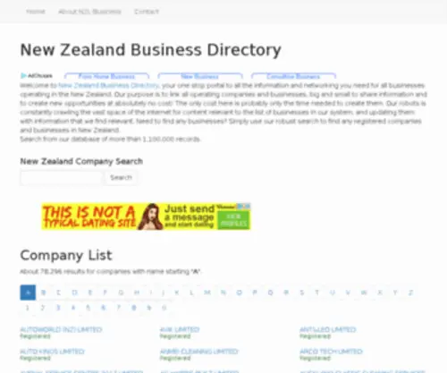 NZlbusiness.com(New zealand business directory) Screenshot