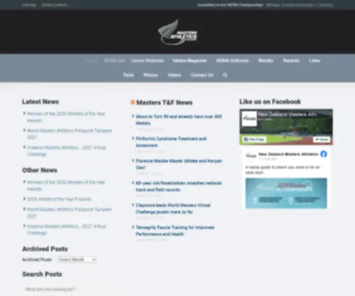 Nzmastersathletics.org.nz(Official site of NZMA) Screenshot