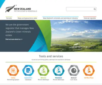 Nzpam.govt.nz(New Zealand Petroleum and Minerals Home) Screenshot