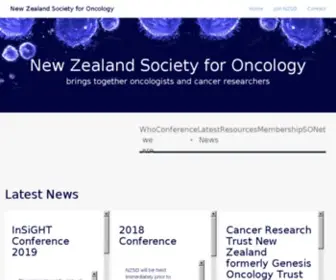 Nzsoncology.org.nz(The New Zealand Society for Oncology) Screenshot