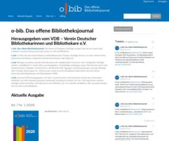 O-Bib.de(O-bib. Das offene Bibliotheksjournal) Screenshot