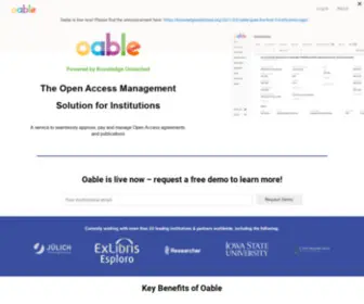 Oable.org(Structuring Institutional Open Access Activities) Screenshot