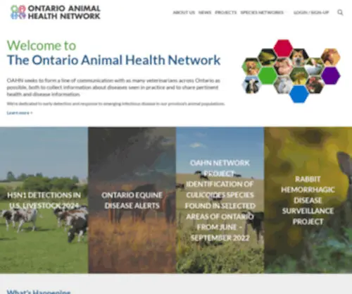 Oahn.ca(Ontario Animal Health Network) Screenshot