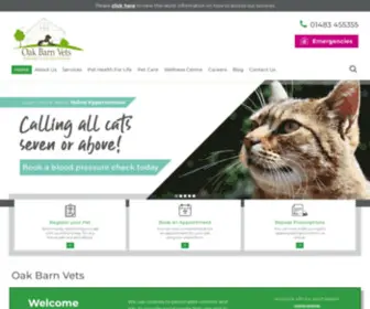 Oakbarnvets.com(Vets in Guildford) Screenshot