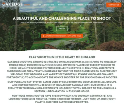 Oakedgeshootingground.co.uk(Oakedge Shooting Ground) Screenshot