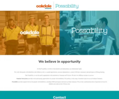 Oakpossability.org.au(We believe in opportunity) Screenshot