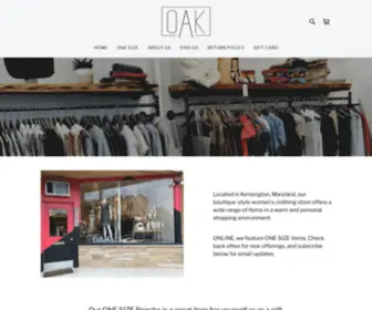 Oaktheshop.com(Oak The Shop Featuring Online One Size Shop Items) Screenshot