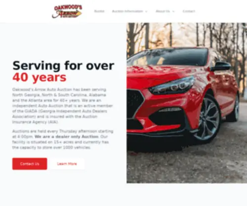 Oakwoodaaa.com(Oakwood's Arrow Auto Auction) Screenshot