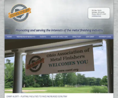 Oamf.org(Ohio Association of Metal Finishers) Screenshot