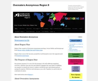 Oaregion9.org(About Overeaters Anonymous) Screenshot