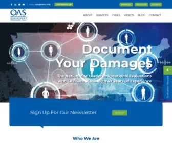 Oasinc.org(Life Care Planners and Vocational Experts Nationwide USA) Screenshot
