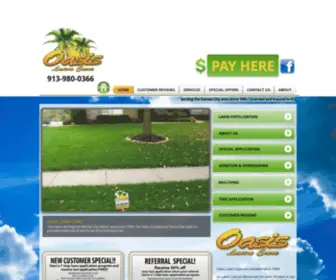 Oasislawncarekc.com(Lawn Care KS) Screenshot